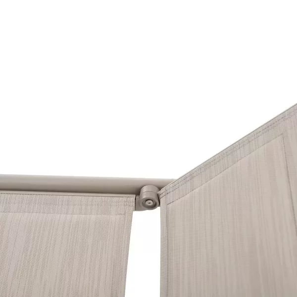 Sezlong de gradina si terasa, bej, aluminiu si PVC, cu roti, 194 x 78.5 x 32 cm
