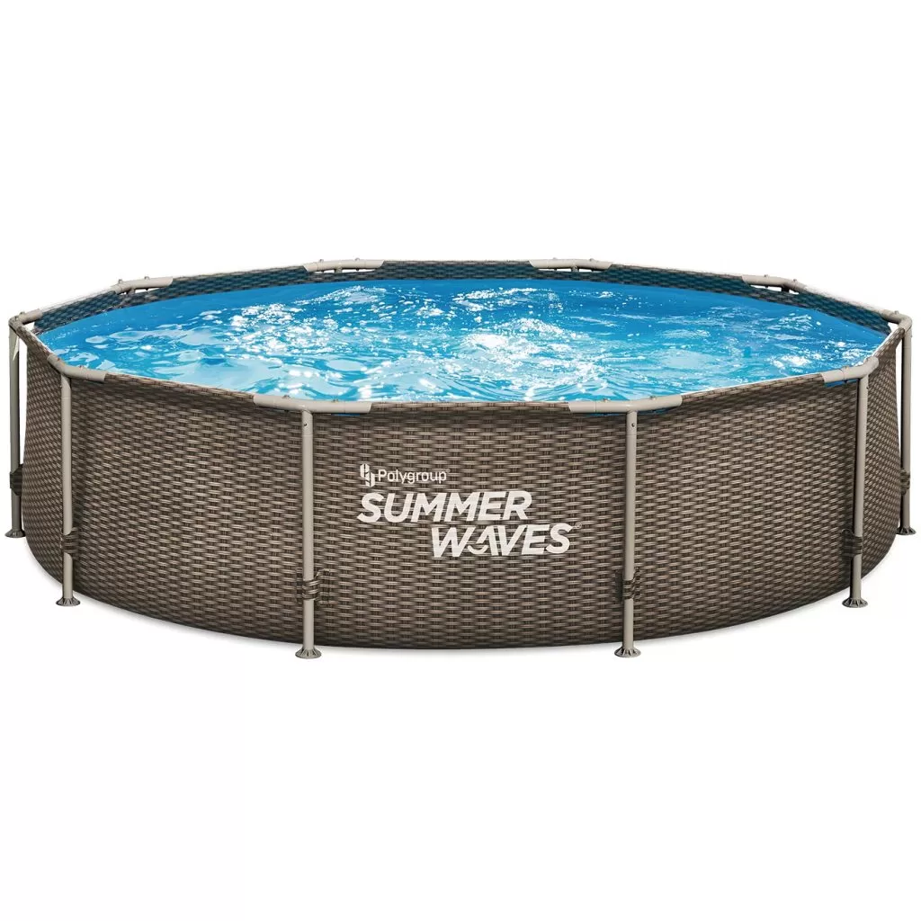 Piscina ratan cadru metalic Summer Waves, 305x76 cm, 4.800 litri, cu pompa de filtrare