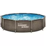 Piscina ratan cadru metalic Summer Waves, 305x76 cm, 4.800 litri, cu pompa de filtrare