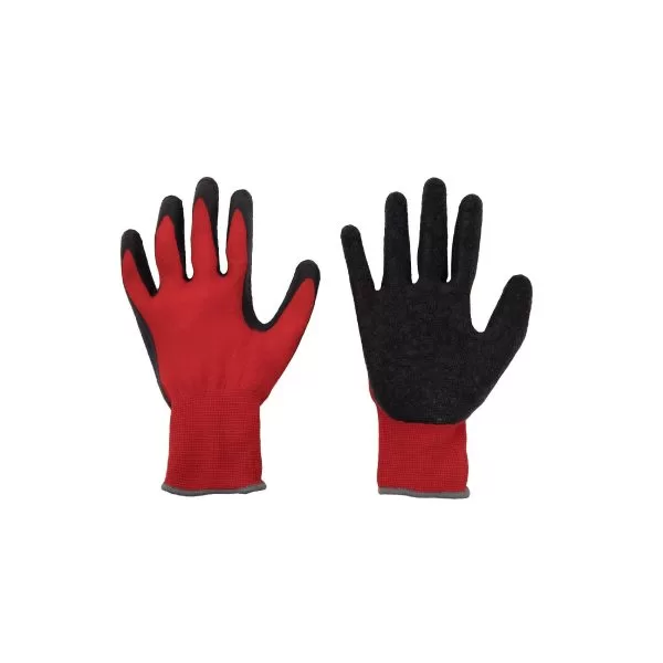 Manusi protectie latex, marimea 9 (L), rosu/negru